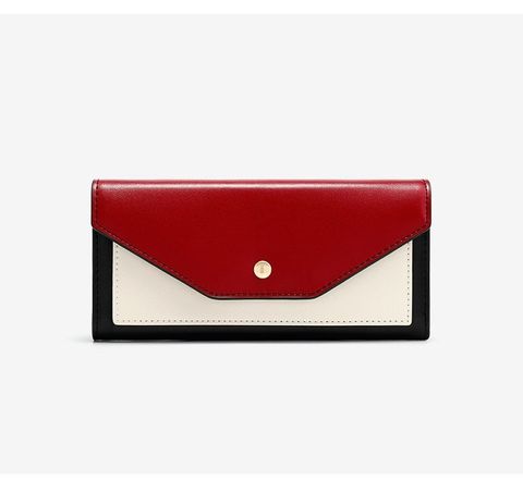 Ví cầm tay Clutch cúc bấm color-block