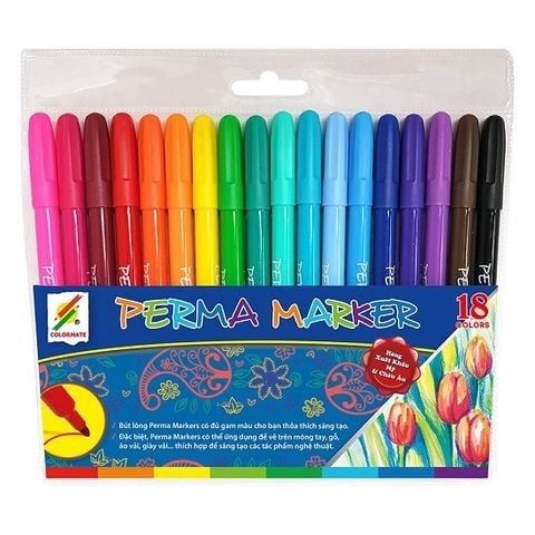 Bộ 18 Cây Bút Lông Perma Markers MS-18PER-Colormate