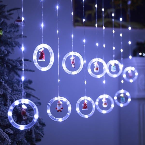 Đèn Led Dây Tròn Noel - Trắng 3M Pin Remote