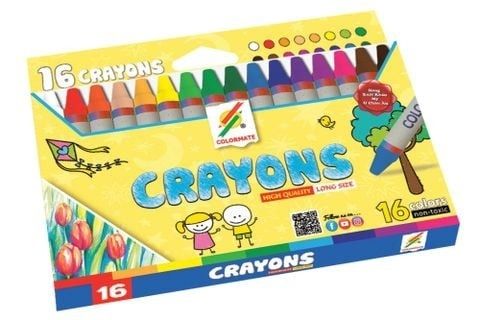 Bút sáp màu 16 cây hộp giấy-Colormate