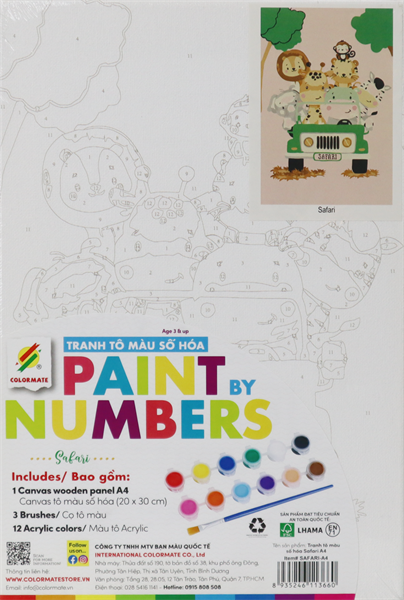 Tranh Tô Màu Số Hóa SAFARI A4-Colormate