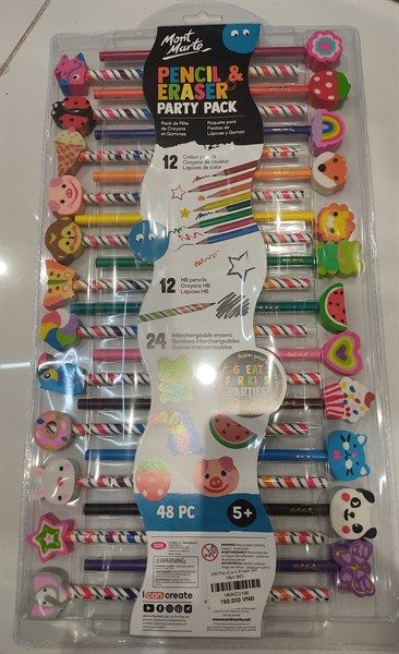 MM Pencil and Eraser Set 48pc