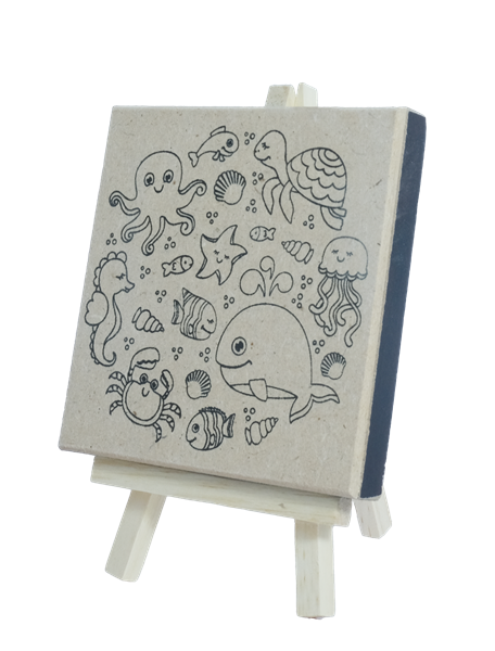 Mini Wood Canvas With Easel 11x11cm-Colormate