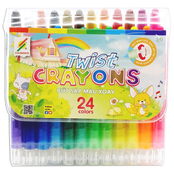 Bộ bút sáp vặn 24 màu-Colormate