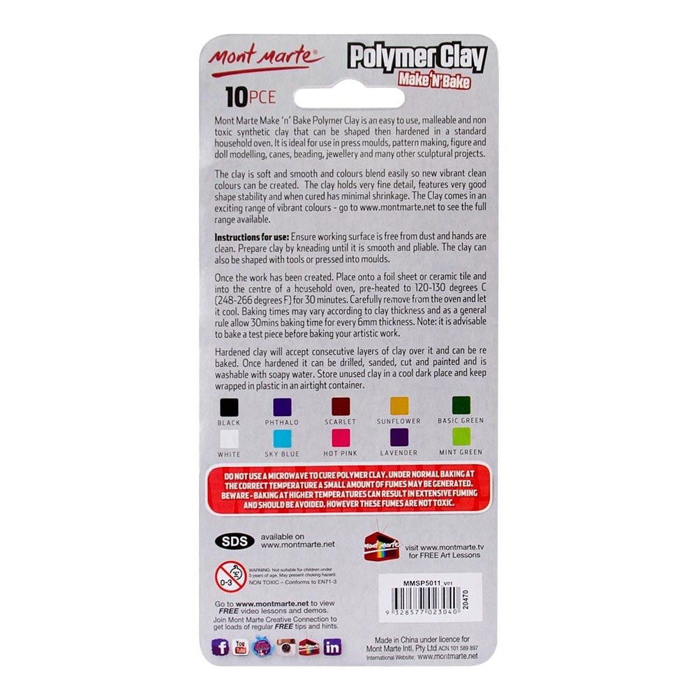 Set 10 màu đất nặn