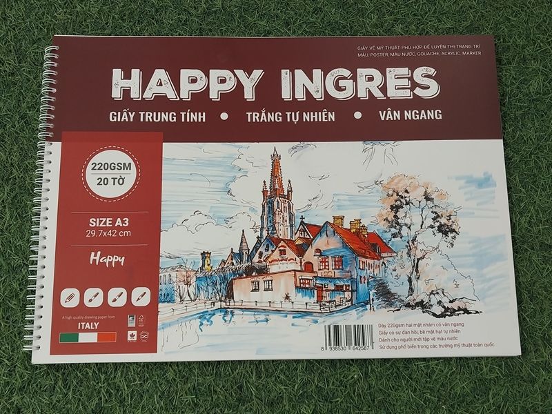 SỔ LÒ XO HAPPY INGRES 2 A3 220G 20 TỜ