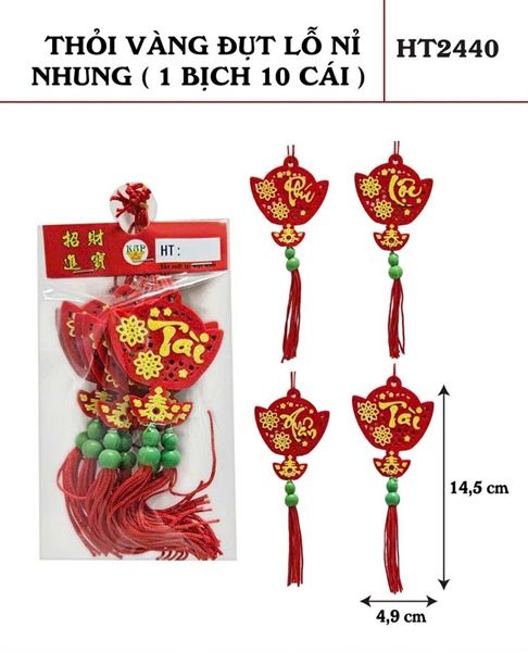 Dây treo thỏi vàng nỉ nhung 14.5cm