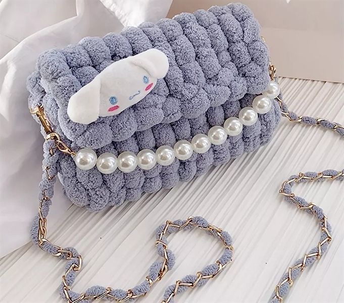 DIY đan túi len mịn đeo chéo