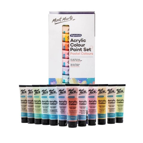 Acrylic Colour Pastel Paint Set Signature 12pc x 36ml