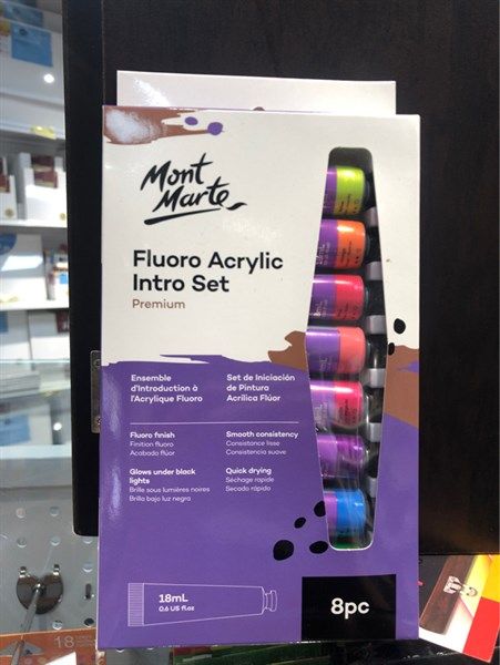 MM Fluro Acrylic Intro Set 8Pc X 18Ml
