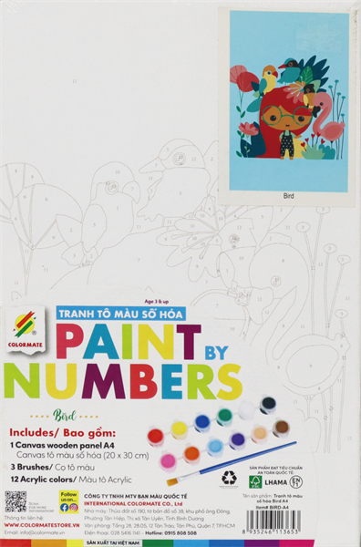 Tranh Tô Màu Số Hóa BIRD A4-Colormate