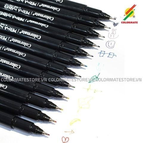 Bộ 12 Bút Lông Kim Perma Marker FT-07-Colormate