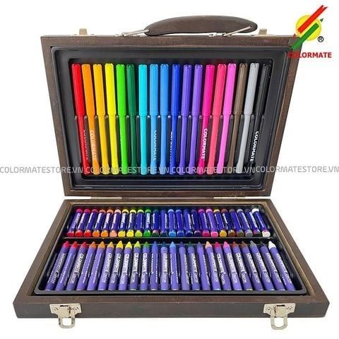 Bộ màu vẽ hộp gỗ cao cấp MS - 68W-Colormate