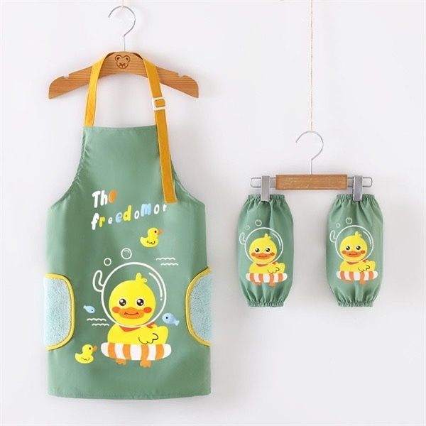 Tạp dề cao cấp 3 nút Mia màu bò lợt