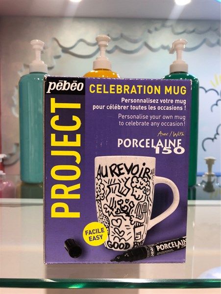 Bộ Ly Sứ và Bút lông vẽ gốm sứ Pebeo Porcelaine