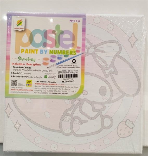 Tranh Tô Màu Số Hóa Pastel STRAWBERRY 20cm