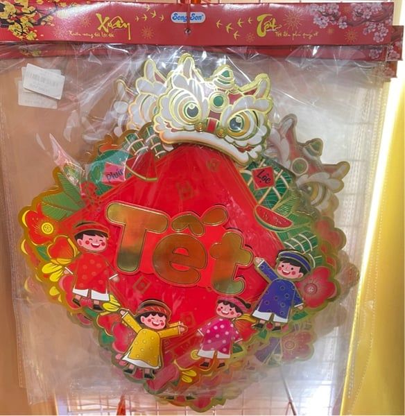 Liễn vuông lân tết nhỏ (30cm)