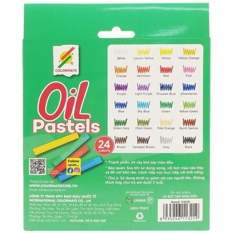 Hộp sáp màu dầu 24 cây (oil pastels)-Colormate