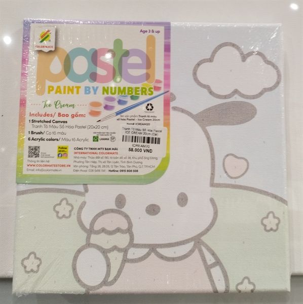 Tranh Tô Màu Số Hóa Pastel ICE CREAM 20cm
