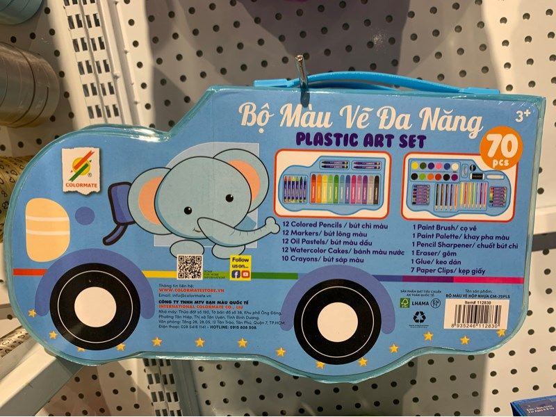 Bộ Màu Vẽ Hộp Nhựa Cao Cấp 70 Chi Tiết-Colormate