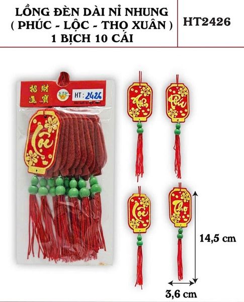 Dây treo lồng đèn nỉ nhung 14.5cm