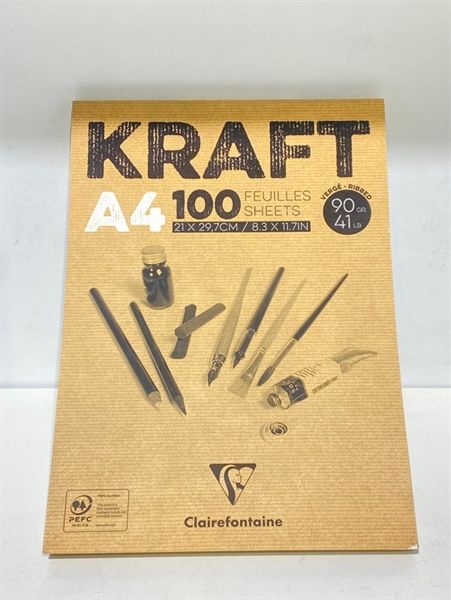 Glued pad brown Kraft 90g 100sh A4