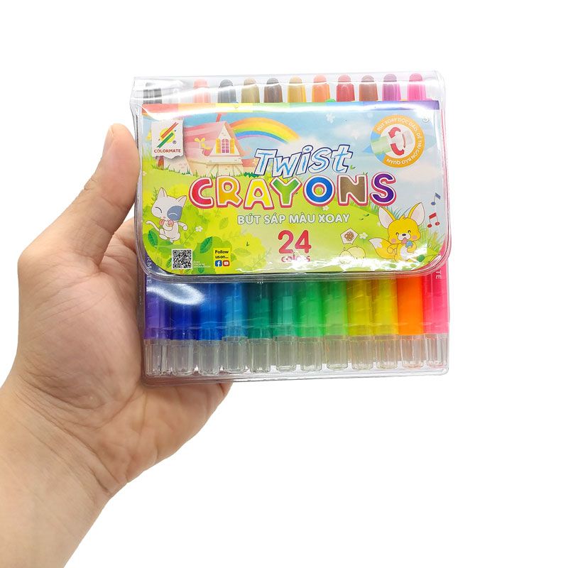 Bộ bút sáp vặn 24 màu-Colormate