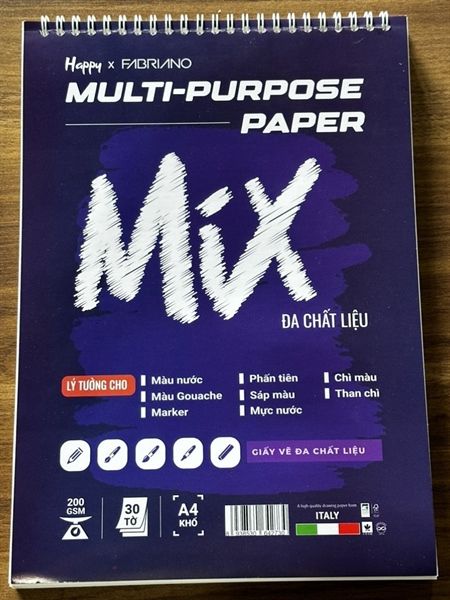 SỔ HAPPY MIX LÒ XO A4 200G 30S