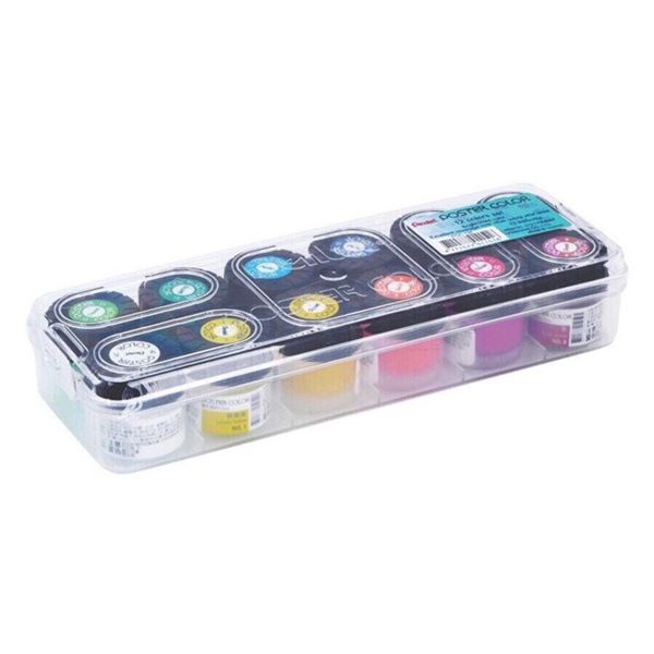 Màu Poster Pentel 12 màu POC-12E (Lọ 12ml, Hộp Nhựa)