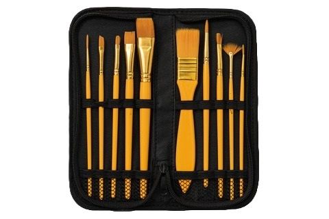 Bộ 10 cây cọ vẽ màu Acrylic tặng túi đựng cọ -Colormate