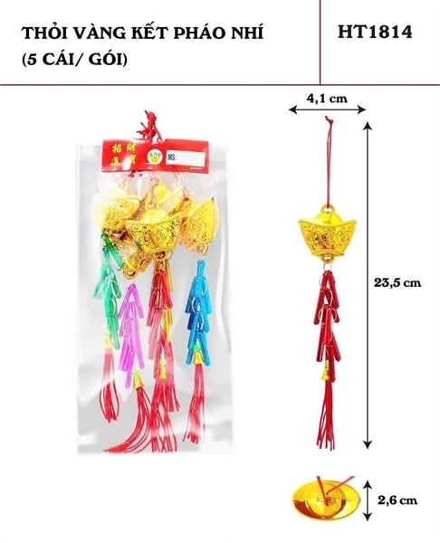 Dây treo thỏi vàng kết pháo 23.5cm