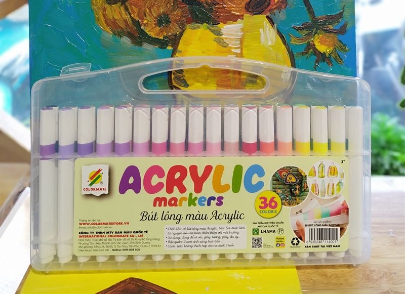 Bút lông màu Acrylic 36c (acrylic markers)-Colormate