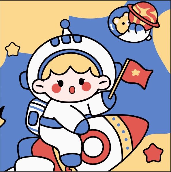Tranh Tô Màu Số Hóa Little Astronaut 20x20cm-Colormate