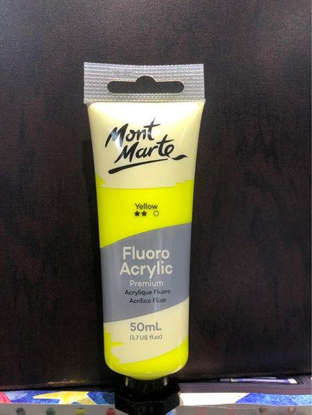 MM Fluoro Acrylic Paint 50ml - Yellow