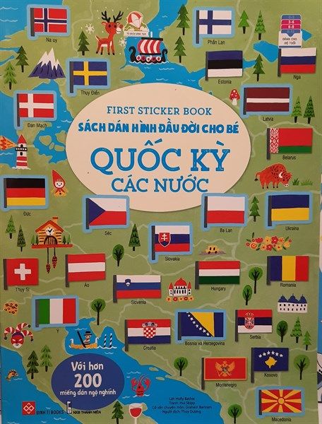 First sticker book - Sách dán hình đầu đời cho bé - Quốc kỳ các nước 75N_ST_USB