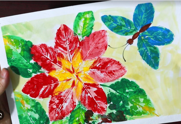 Workshop vẽ tranh từ lá cây