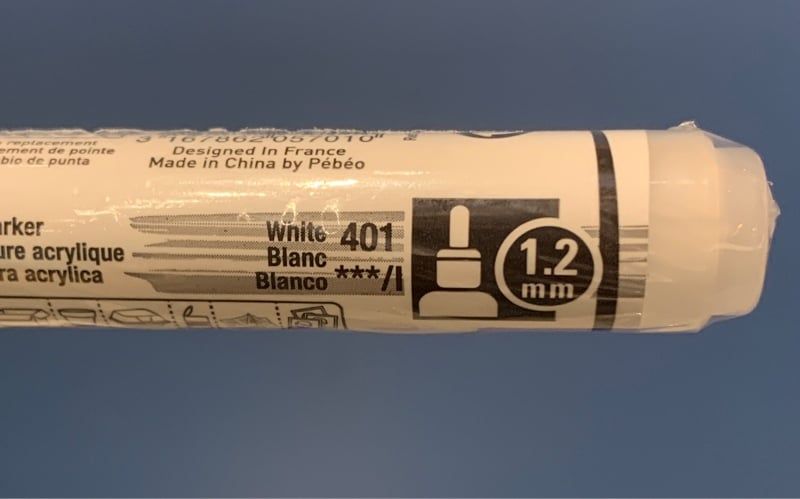 Acrylic Marker 1.2 Tip White