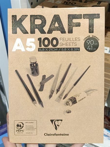 Glued pad brown Kraft 90g 100sh A4