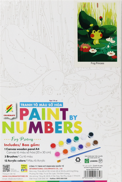 Tranh Tô Màu Số Hóa FROG PRINCESS A4-Colormate