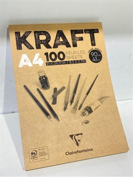 Glued pad brown Kraft 90g 100sh A4