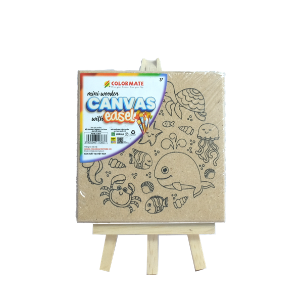 Mini Wood Canvas With Easel 11x11cm-Colormate