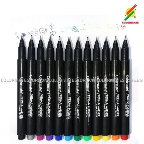 Bộ 12 Bút Lông Kim Perma Marker FT-07-Colormate
