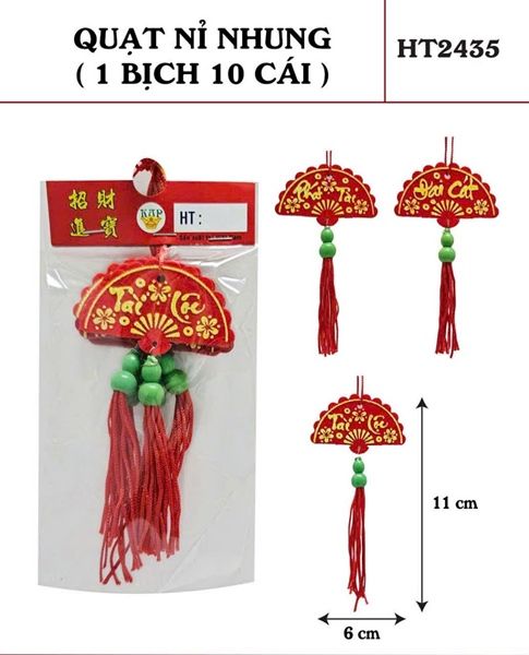 Dây treo quạt nỉ nhung 11cm
