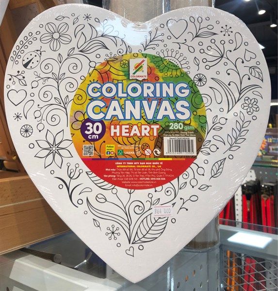 Bảng canvas in trái tim 30cm-Colormate