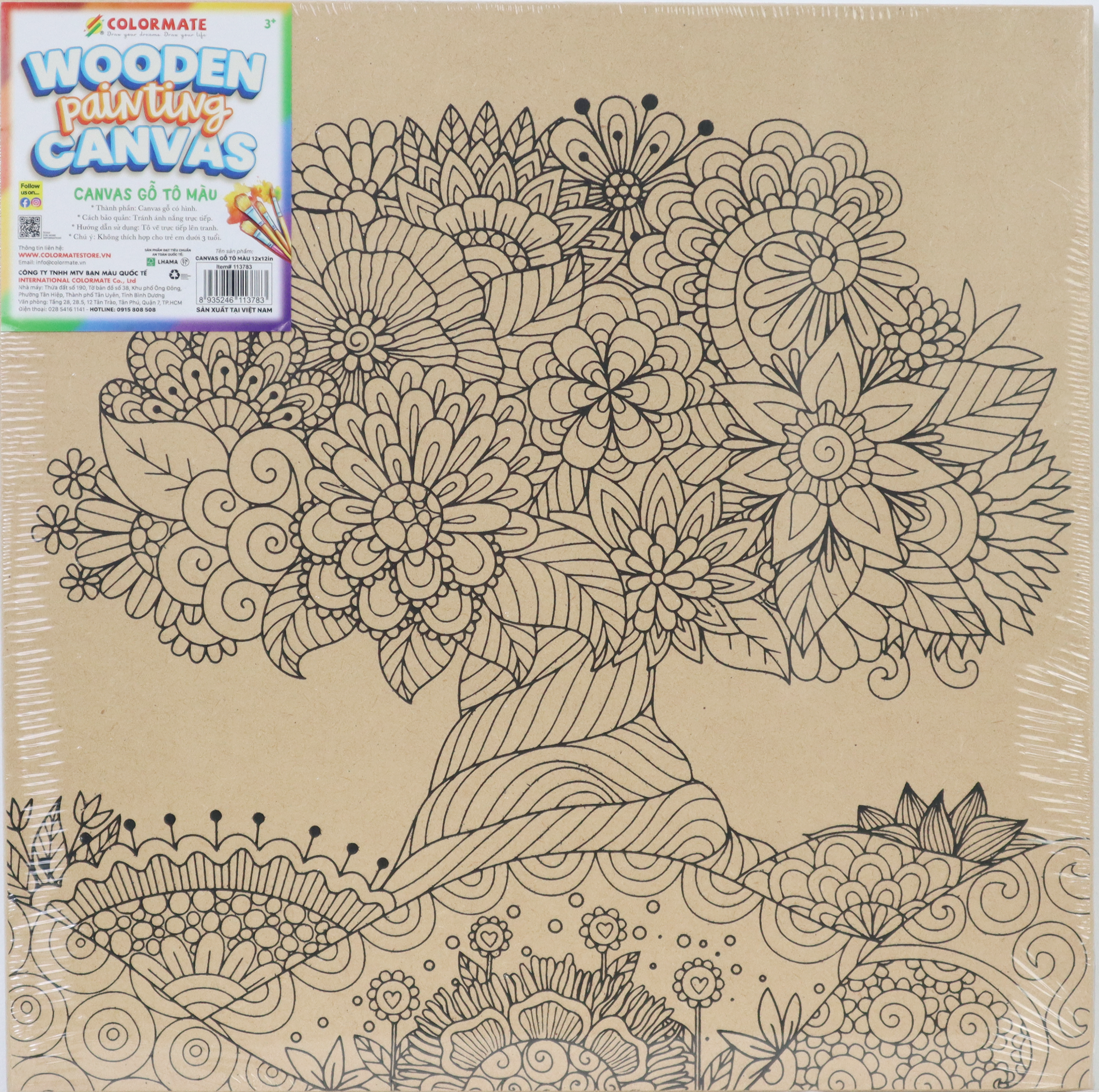 Canvas Gỗ Tô Màu 12x12-Colormate