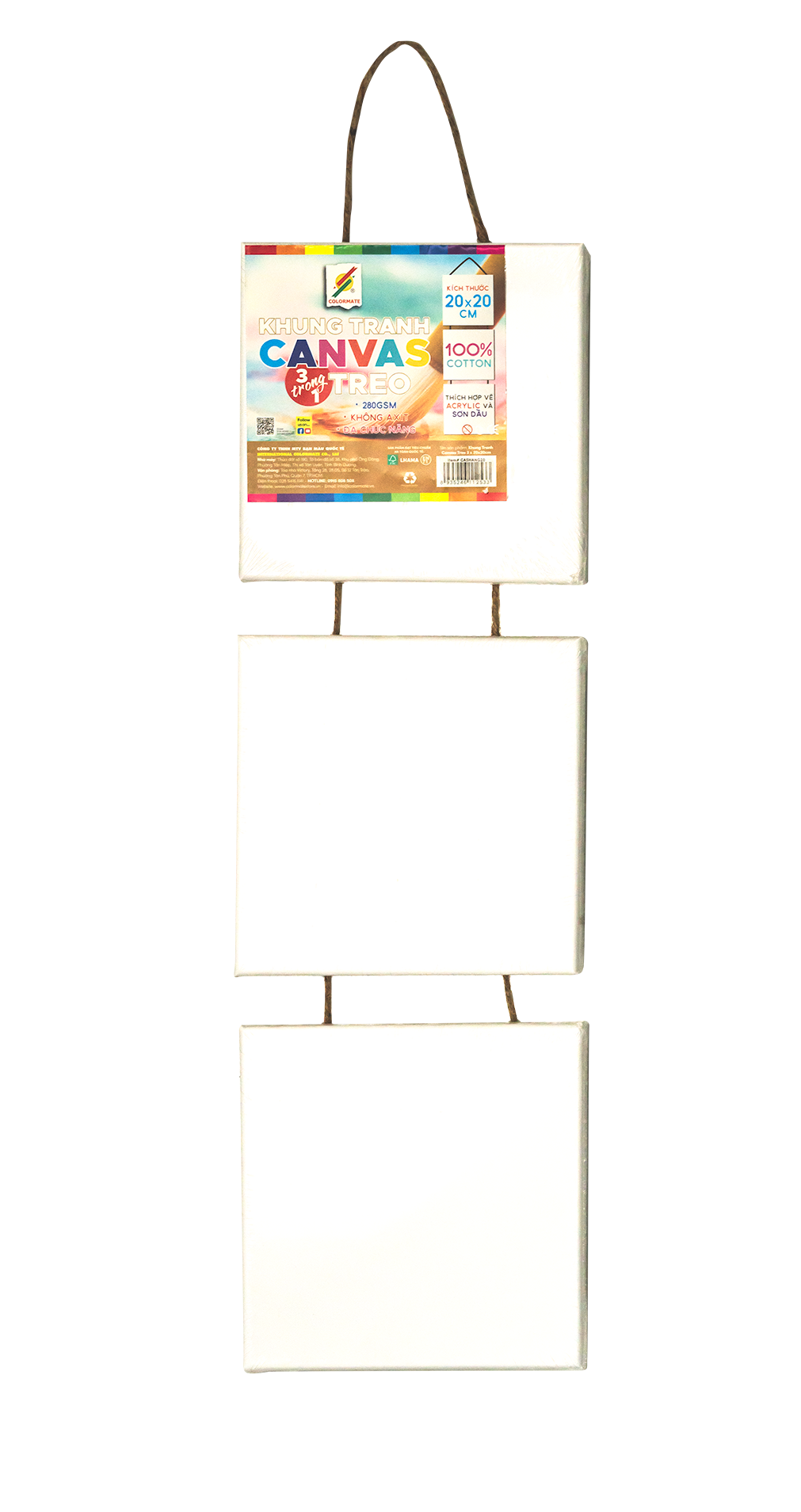 Set canvas treo 3pc 20x20cm-Colormate