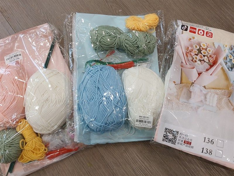 Bộ Diy Đan Len Bó Hoa Loa Kèn 2 Màu