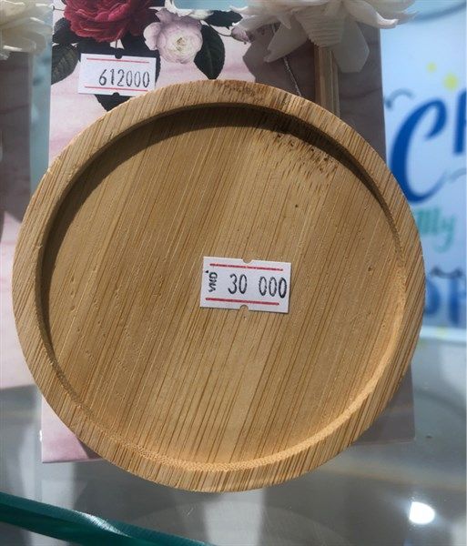 Miếng gỗ tròn trang trí đá