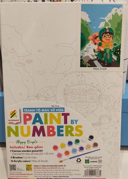 Tranh Tô Màu Số Hóa HAPPY COUPLE A4-Colormate
