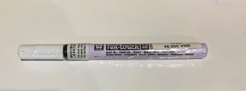 Bút lông Pen-Touch, nét mãnh 1.0mm màu Trắng